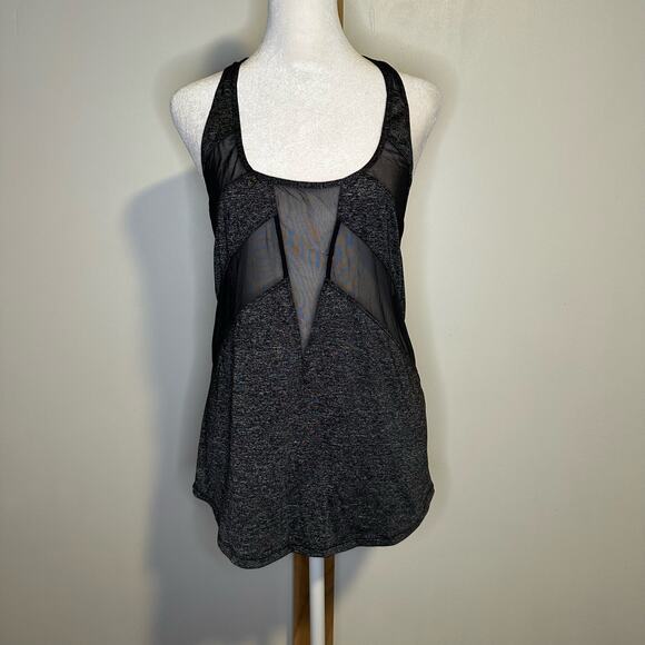 Lululemon If You're Lucky gray and black mesh panel tank top - Picture 2 of 10